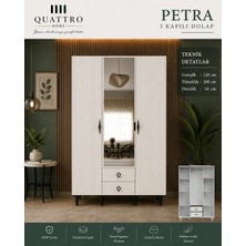 Quattro Home Petra 3 Kapaklı Dolap