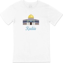 Cix Kudüs Cep Logo Tasarımlı Beyaz Tişört