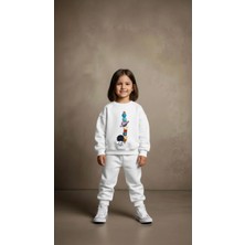 Playwear Takım Sweatshirt Uzaylı Elinde Baskılı Kız Erkek Çocuk Bisiklet Yaka3 4-5-6-7-8-9-10-11-12YAŞ