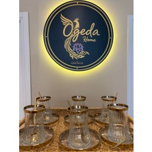 Ogeda Home Gold Yaldızlı Çay Bardağı Takımı - 6 Kişilik Gold Yaldızlı Çay Bardağı Seti