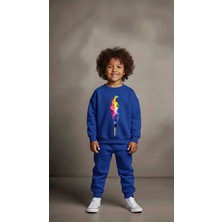 Playwear Takım Sweatshirt Kiprit Baskılı Kız Erkek Çocuk Bisiklet Yaka3 4-5-6-7-8-9-10-11-12YAŞ
