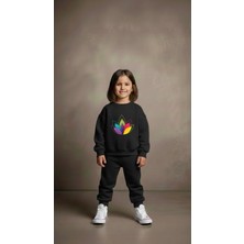 Playwear Takım Sweatshirt Adirenk Baskılı Kız Erkek Çocuk Bisiklet Yaka3 4-5-6-7-8-9-10-11-12YAŞ