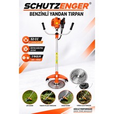 SCHUTZENGER 52 cc Benzinli Yan Tip Çim ve Ot Biçme Tırpanı 2 Zamanlı Motor Disk ve Misina Başlıklı Set