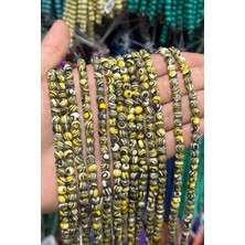 Uçar Doğal Taş Malakit Taşı Küre Kesim Parlak Beyaz 6mm Doğal Taş Dizi [B+]