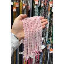 Uçar Doğal Taş Pembe Kuvars Taşı Hegzagonal Kesim Parlak 8mm Doğal Taş Dizi [AA]