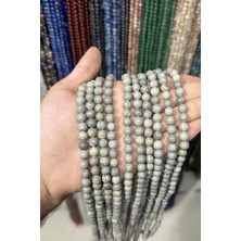 Uçar Doğal Taş Jasper Taşı Küre Kesim Parlak Gri 8mm Doğal Taş Dizi