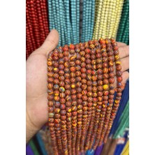 Uçar Doğal Taş Sıkma Malakit Taşı Küre Kesim Parlak Kırmızı 8mm Doğal Taş Dizi [B+]