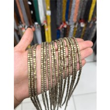 Uçar Doğal Taş Hematit Taşı Küp Kesim Sarı 4x4mm Doğal Taş Dizi