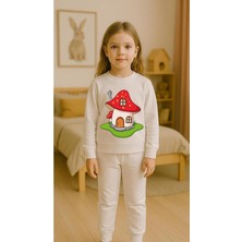 Playwear Çocuktakım Sweatshirt Çilek Ev Baskılı Kız Erkek Çocuk Bisiklet Yaka3 4-5-6-7-8-9-10-11-12YAŞ