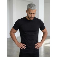Claw Up Work Slım Fıt Basıc Tee | Black (Kısa Kol Bisiklet Yaka Yumuşak Pamuk Dokulu Süpreme Penye Siyah T-Shirt
