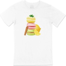Cix Macaron Cep Logo Tasarımlı Beyaz Tişört