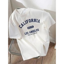Elfa Tekstil Unisex Baskılı Bisiklet Yaka Oversize  T-Shirt