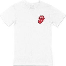 Cix Rolling Stones Cep Logo Tasarımlı Beyaz Tişört
