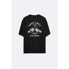 Machetta Unisex Oversize Siyah Good Tımes T-Shirt