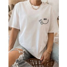 Tek Tarz Tektarzz Unisex Eğlenceli Yüz Baskılı Tasarım Tshirt