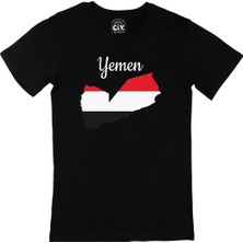 Cix Yemen Haritalı ve Bayraklı Siyah Tişört
