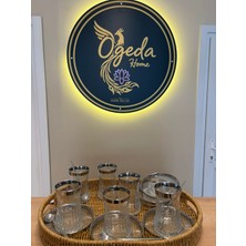 Ogeda Home Gümüş Yaldızlı Çay Bardağı Takımı - 6 Kişilik Gümüş Yaldızlı Çay Bardağı Seti