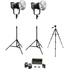 Pdx Cobac 200 Stüdyo Işığı (2) + 3 mt Işık Ayağı (2) + 307 Tripod + M29 Mikrofon Işık Seti