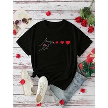 Tek Tarz Tektarzz Unisex Kalp Atışı Baskı Tasarımlı Tshirt
