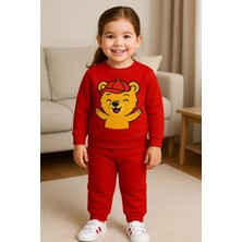 Playwear Şapkalı Ayıcık Baskılı Eşofman Takımı 3-4-5-6-7-8-9-10-11-12 Yaş