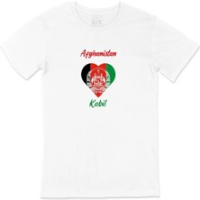 Cix Kabil Afganistan Bayraklı Kalpli Tişört