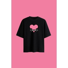 Dupe Design Love Gym Baskılı Oversize T-Shirt