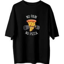 Dupe Design No Paın No Pızza Baskılı Oversize Unisex T-Shirt
