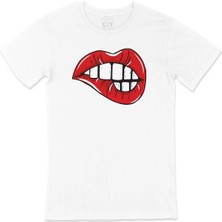 Cix Unisex Estetik Dudak Çizimli Tişört