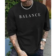 Elfa Tekstil Unisex Balance Baskili Bi?si?klet Yaka T-Shi?rt