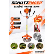 SCHUTZENGER Hq-9 Benzinli Yan Tipi Ot Biçme Tırpan Motoru 2 Zamanlı Yağ Hediye Motor Soğutmalı 2 Başlıklı