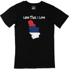 Cix Land That I Love Gürcistan Cep Tasarım Baskılı Siyah Tişört