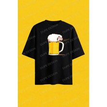 Dupe Design Beeeeer Baskılı Oversize T-Shirt