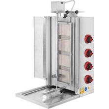 Csa Inox Csa Karacasan  Doğalgazlı 4 Radyanlı Üstten Motorlu Döner Ocağı Makinesi