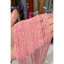 Uçar Doğal Taş Mercan Taşı Küre Kesim Parlak Pembe 2mm Doğal Taş Dizi [AA]