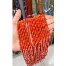 Uçar Doğal Taş Mercan Taşı Rondela Kesim Turuncu 5x3mm Doğal Taş Dizi