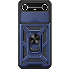 Mopal Glide Serisi Sürgülü Kamera Korumalı ve Yüzük Standlı Spark Slim Uyumlu Kılıf