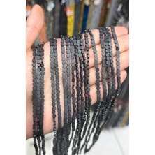Uçar Doğal Taş Hematit Taşı Yassı Altıgen Kesim Mat Siyah 4x4mm Doğal Taş Dizi