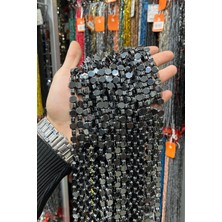 Uçar Doğal Taş Hematit Taşı Altıgen Kesim Parlak Füme 8x5mm Doğal Taş Dizi