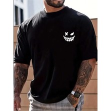 Heaven Wear Baskılı Oversize Bisiklet Yaka Tişört
