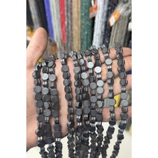 Uçar Doğal Taş Hematit Taşı Kanallı Yassı Altıgen Kesim Mat Gri 8x8mm Doğal Taş Dizi