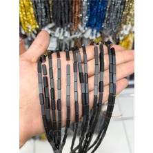 Uçar Doğal Taş Hematit Taşı Dikdörtgen Kesim Mat Siyah 4x13mm Doğal Taş Dizi