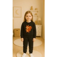 Playwear Çocuk Takım Sincap Baskılı Kız Erkek Çocuk Bisiklet Yaka3 4-5-6-7-8-9-10-11-12YAŞ