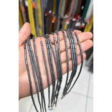 Uçar Doğal Taş Hematit Taşı Silindir Kesim Mat Gri 3x9mm Doğal Taş Dizi