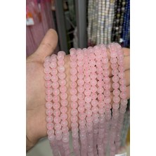 Uçar Doğal Taş Pembe Kuvars Taşı Küre Kesim 8mm Doğal Taş Dizi