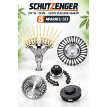 SCHUTZENGER Benzinli Çim Biçme Makinesi 5 Aparatlı Zeytin Ceviz ve Meyve Silkeleme Seti