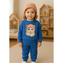 Playwear Eşofman Takımı Bereli Kedi Desenli 3-4-5-6-7-8-9-10-11-12 Yaş