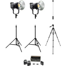 Pdx Cobac 200 Stüdyo Işığı (2) + 3 mt Işık Ayağı (2) + 307 Tripod + M29 Mikrofon + HDL60 Işık Işık Seti