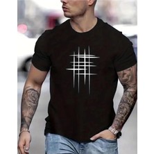 Tek Tarz Tektarzz Unisex Erkek Izgara Baskılı Sanatsal Tasarımlı Tshirt