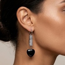 THEIA GemWorks Atra - Oniks ve Hematit Taşlı El Yapımı Küpe