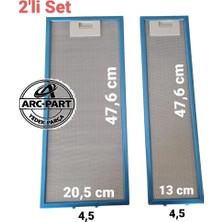ARC-PART Kumtel Aspiratör Alüminyum Filtre 20X47,6 - 13X47,6 cm 2'li Set
